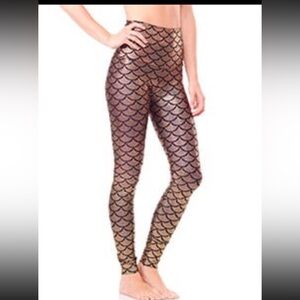Emily Hsu Designs Metallic Gold & Black Mermaid Scale Leggings